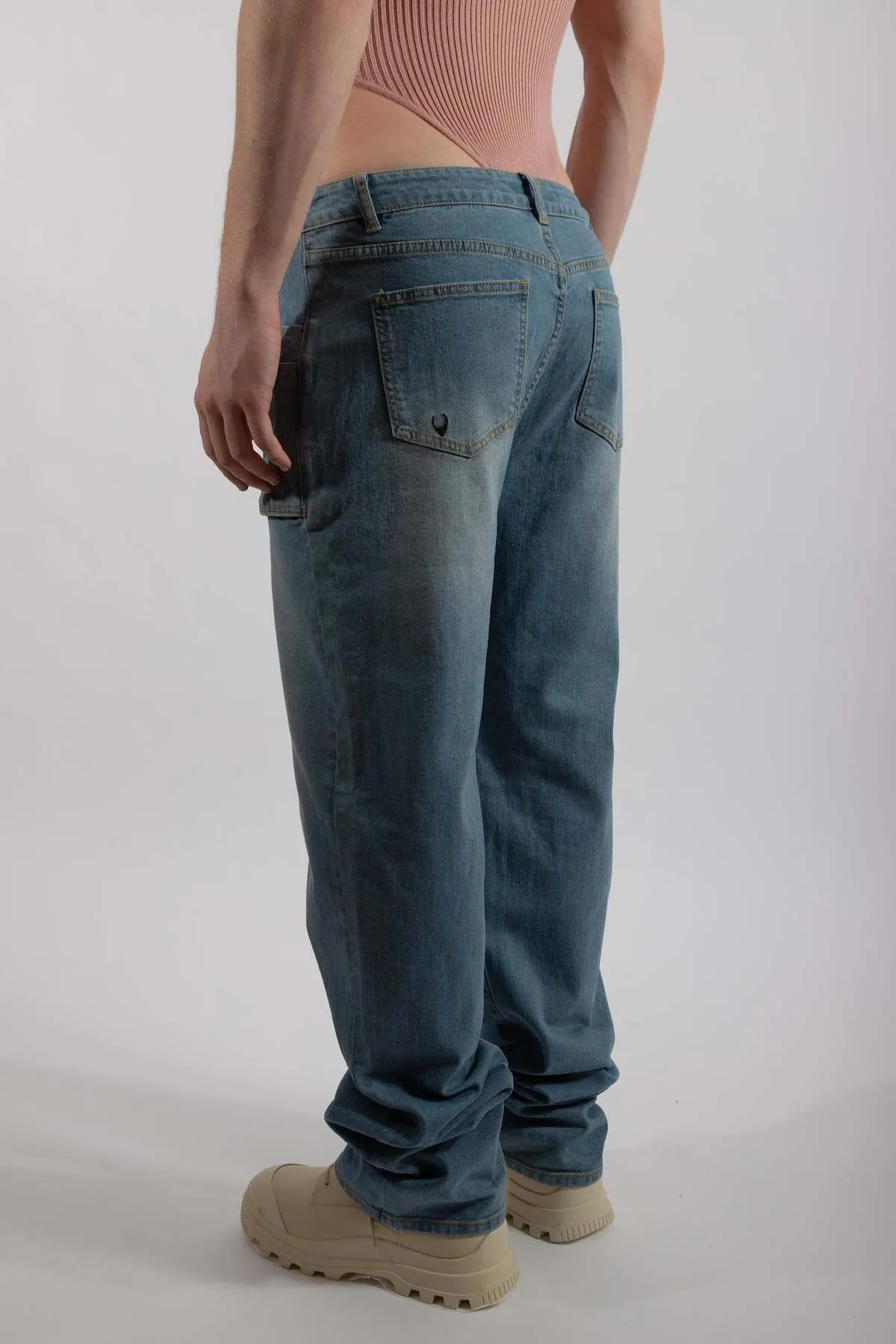 FANG Low Rise Smock Denim jeans - Washed Denim