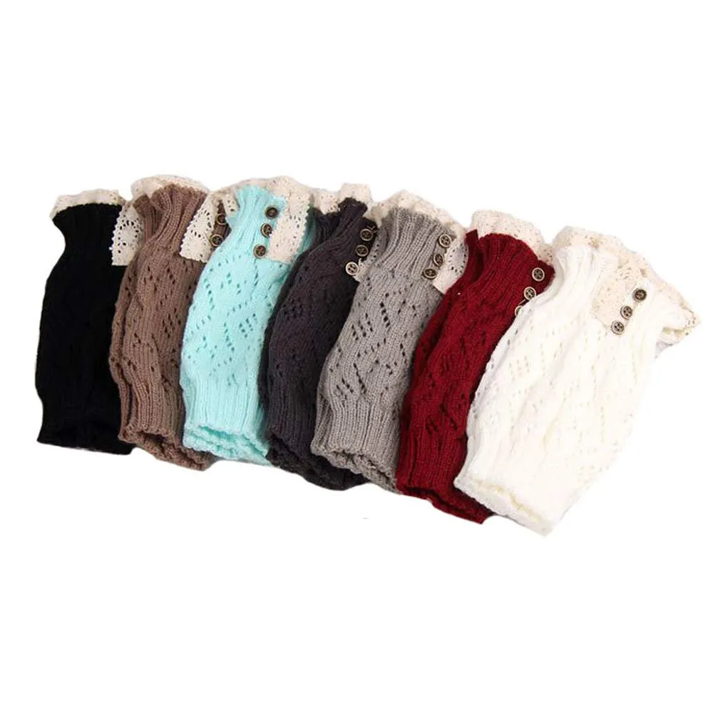 Feida knitted socks Leg warmers Women Lace Stretch Boot Leg Cuffs Boot Socks