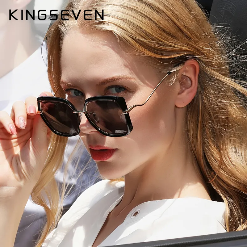 Genuine KINGSEVEN Women's Glasses Luxury Brand Design Sunglasses Gradient Polarized Lens Sun glasses Butterfly Oculos Femin