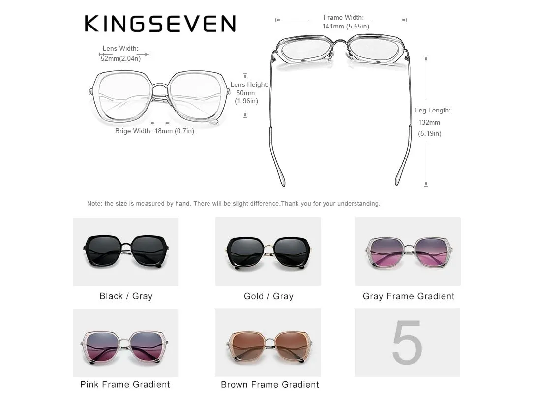 Genuine KINGSEVEN Women's Glasses Luxury Brand Design Sunglasses Gradient Polarized Lens Sun glasses Butterfly Oculos Femin