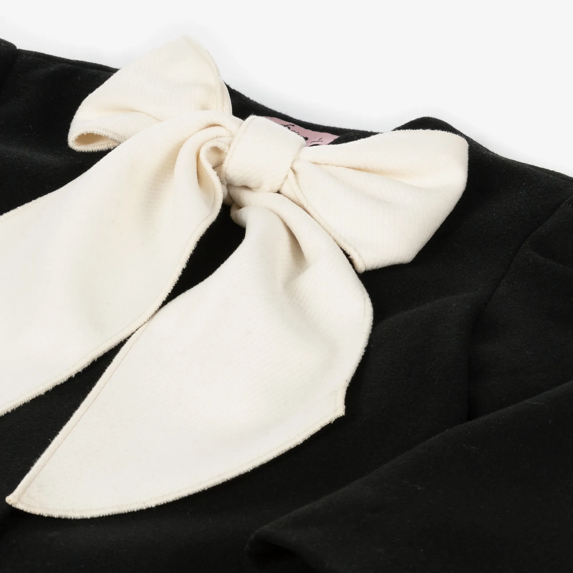 Girls Black Bow Coat