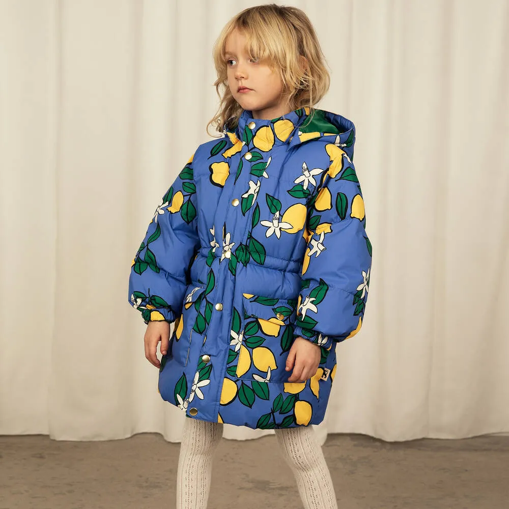 Girls Blue Lemons Puffer Coat