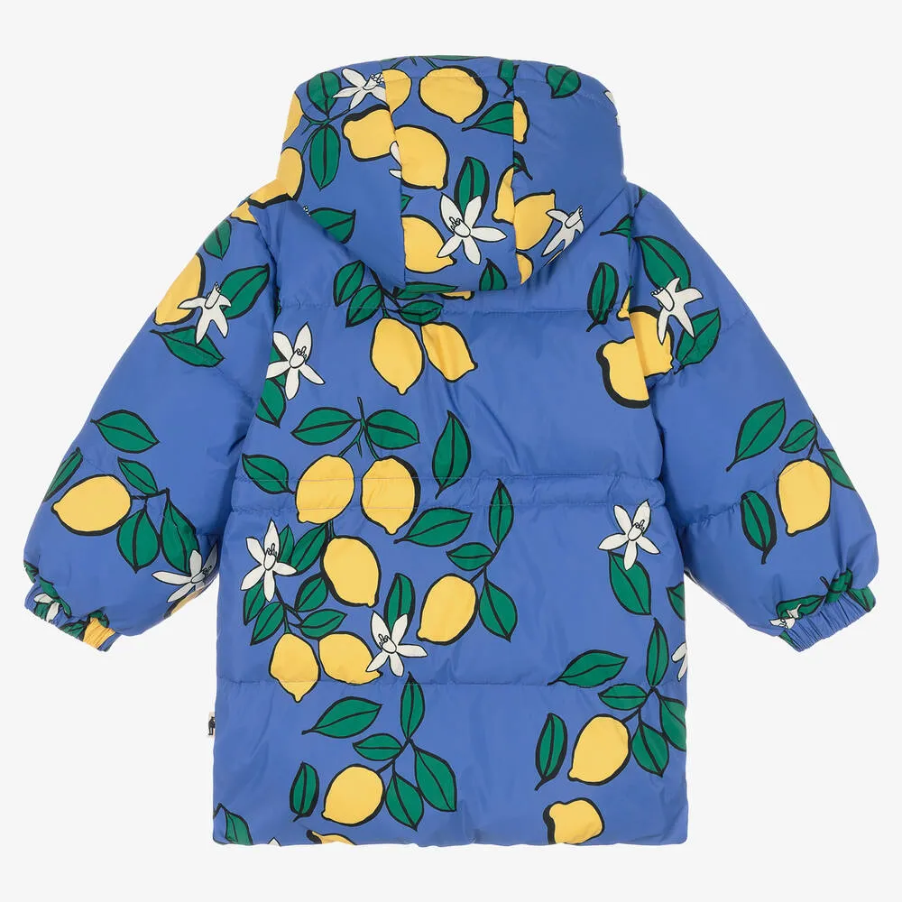 Girls Blue Lemons Puffer Coat