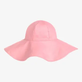 Girls Pink Cotton Adjustable Sun Hat