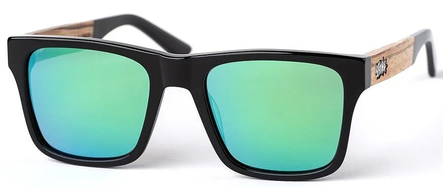 glasses Pitcha Maasai V - Black/Green Revo/Zebra Wood/Polarized