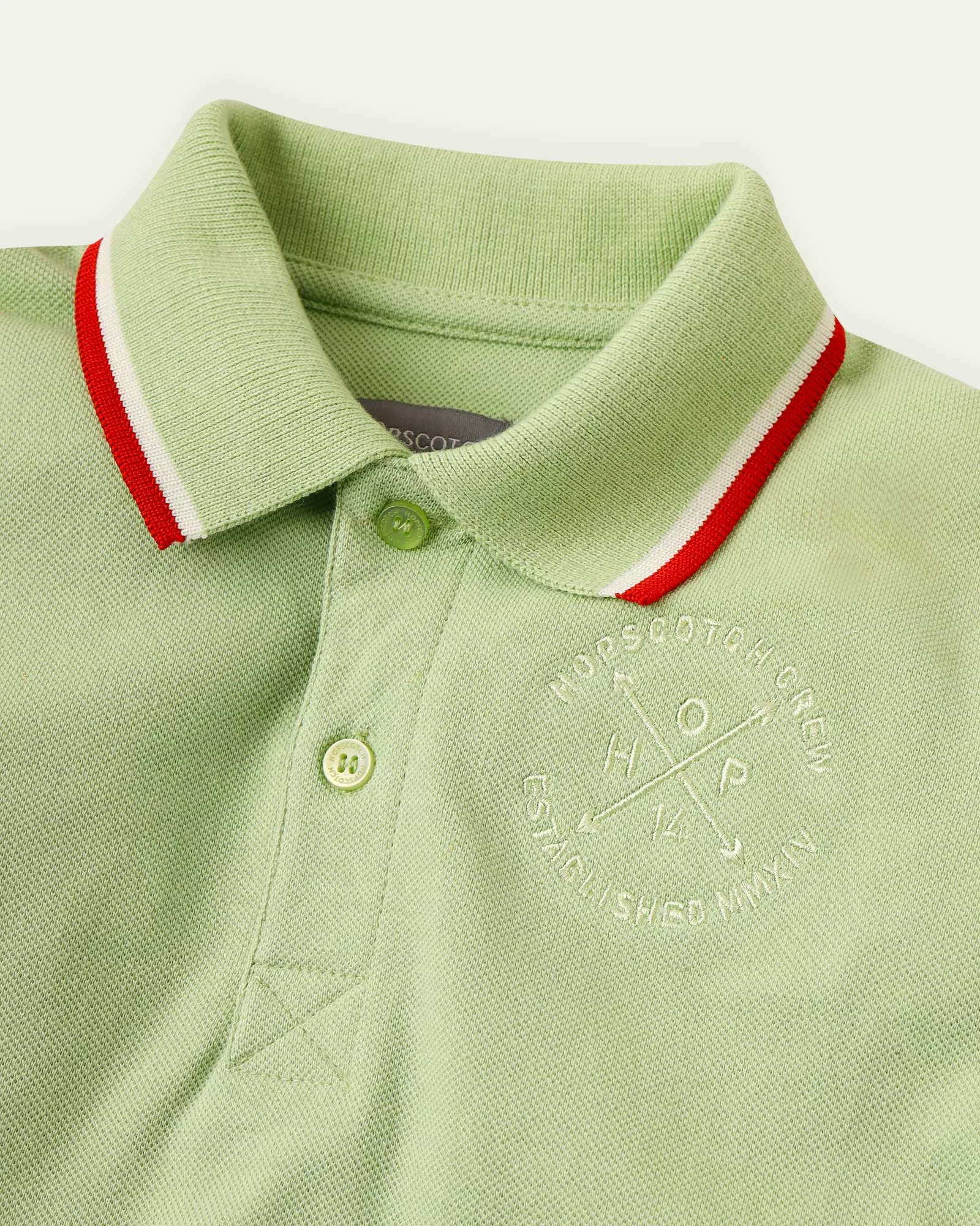 Green Embroidered Polo