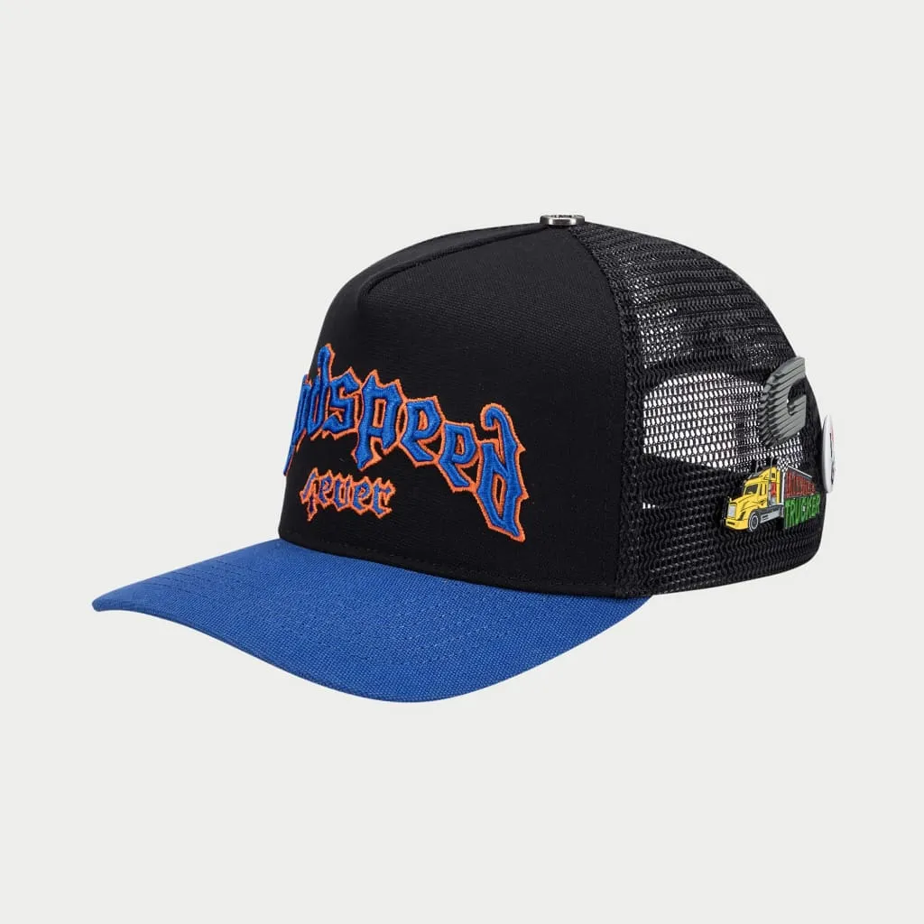 GS FOREVER TRUCKER HAT BLACK/BLUE/ORANGE