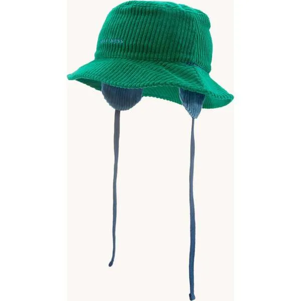 Happymess Corduroy Hat, Jungle Green & Bluebird