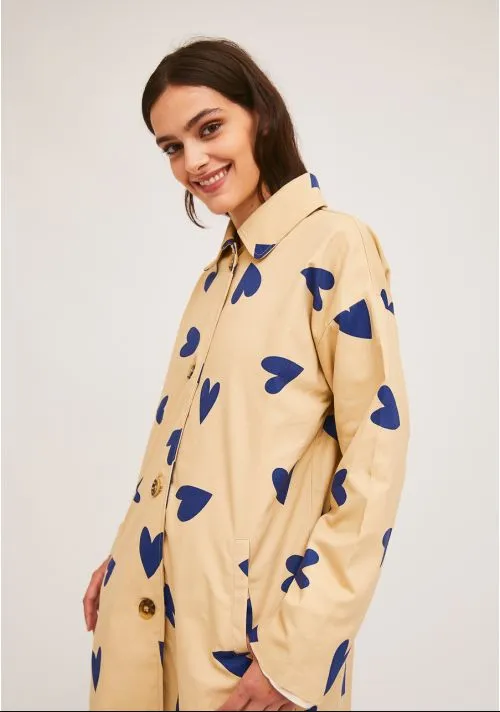 Heart Print Rain Coat