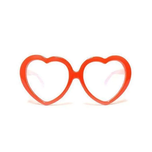 Heart Shaped Diffraction Glasses - Red