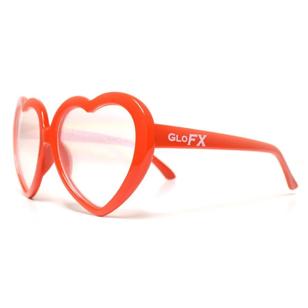 Heart Shaped Diffraction Glasses - Red