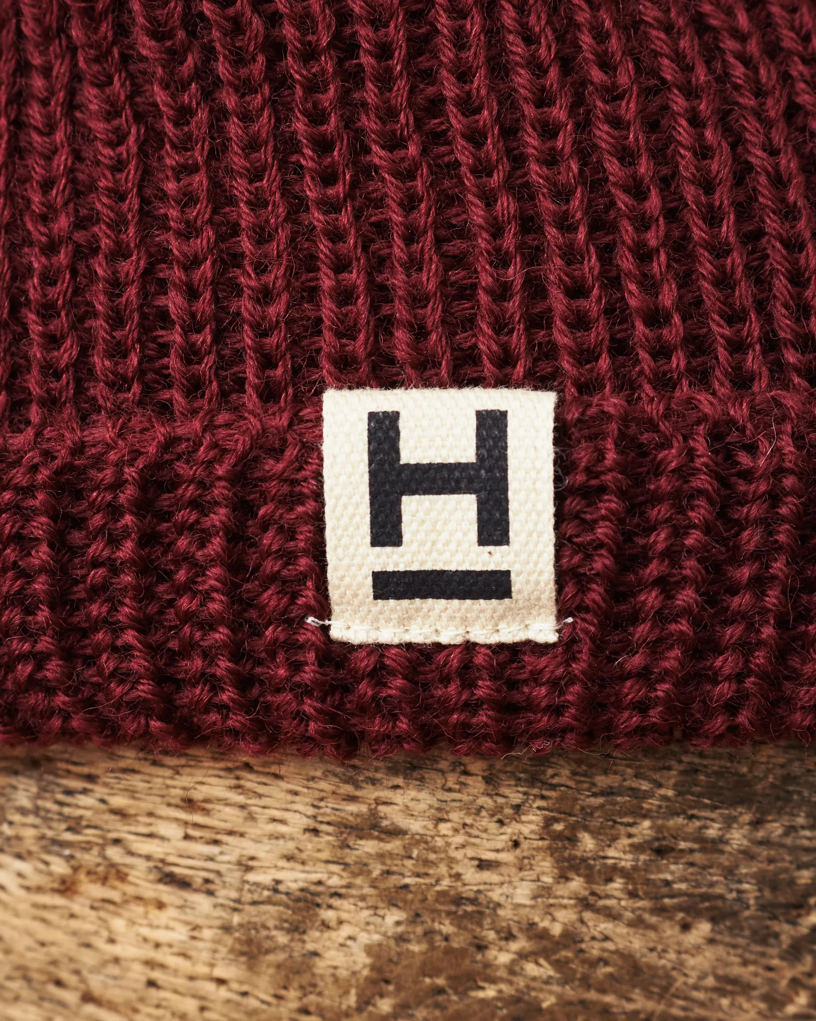 Heimat Wool U Boat Bobble Hat Burgundy / Seashell