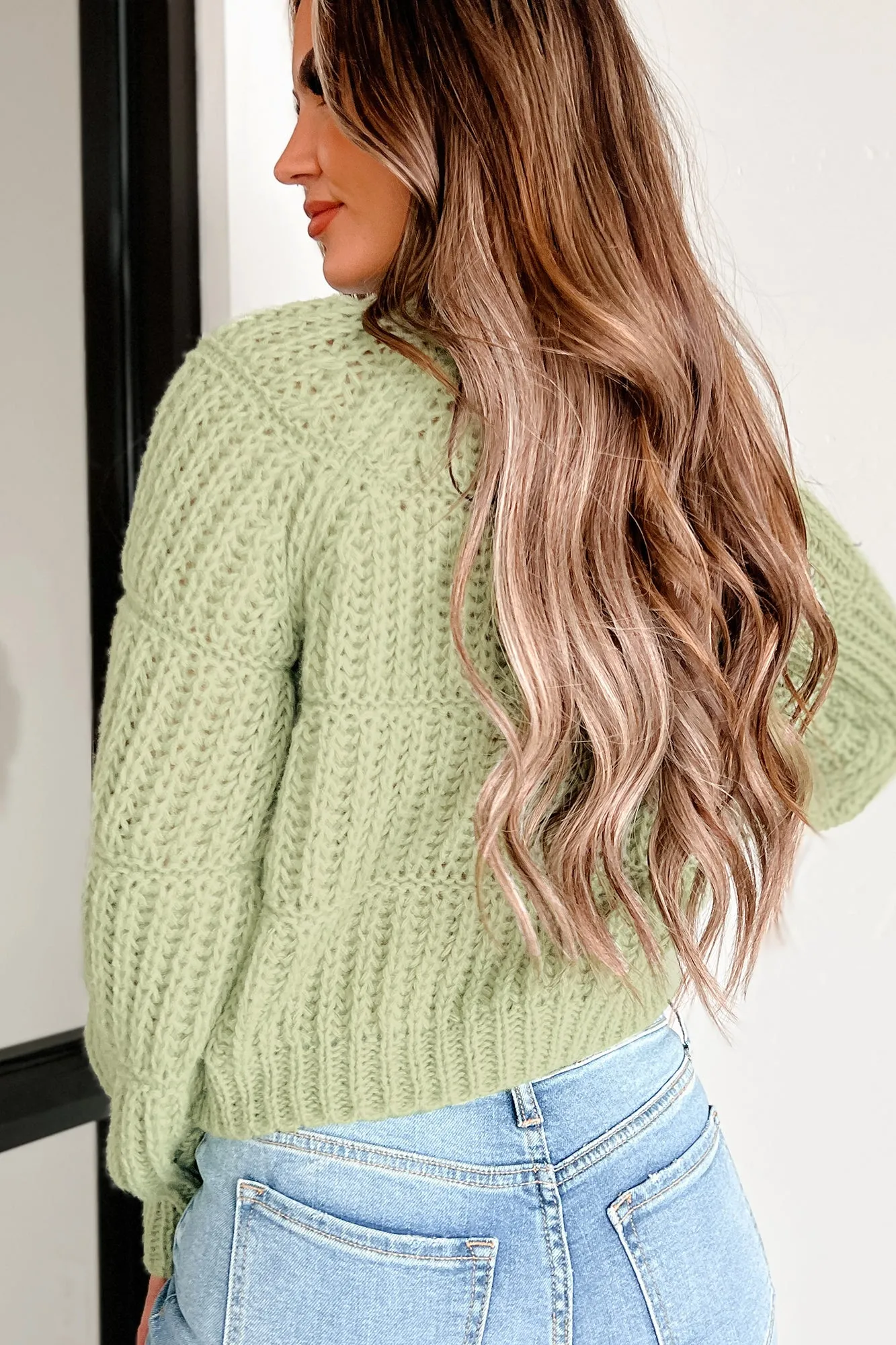 Hit Me With The Truth Chunky Knit Sweater (Matcha)