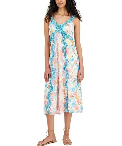 I.N.C. International Concepts Womens Chiffon Printed Midi Dress