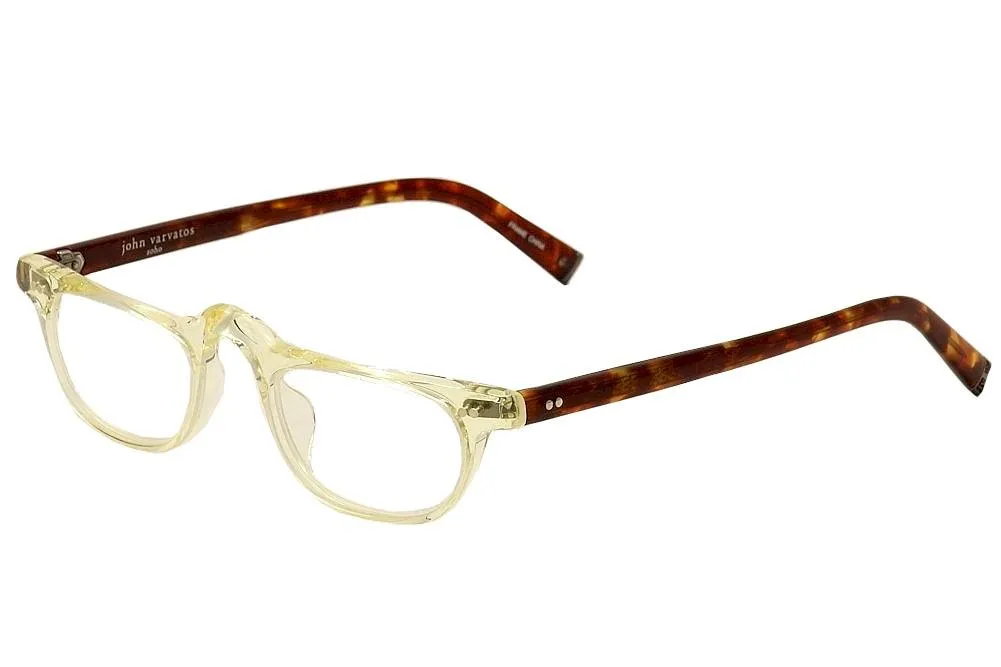 John Varvatos V804 Reading Glasses Men's Yellow Crystal Full Rim +2.50