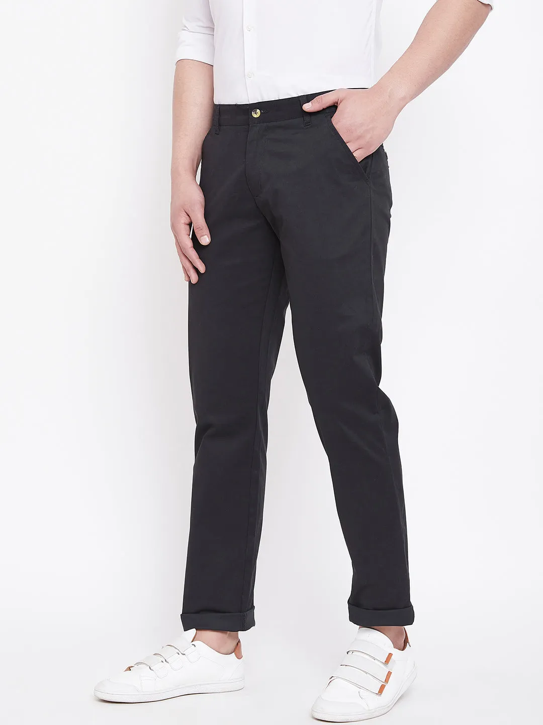 JUMP USA Men Black Casual Regular Fit Trousers