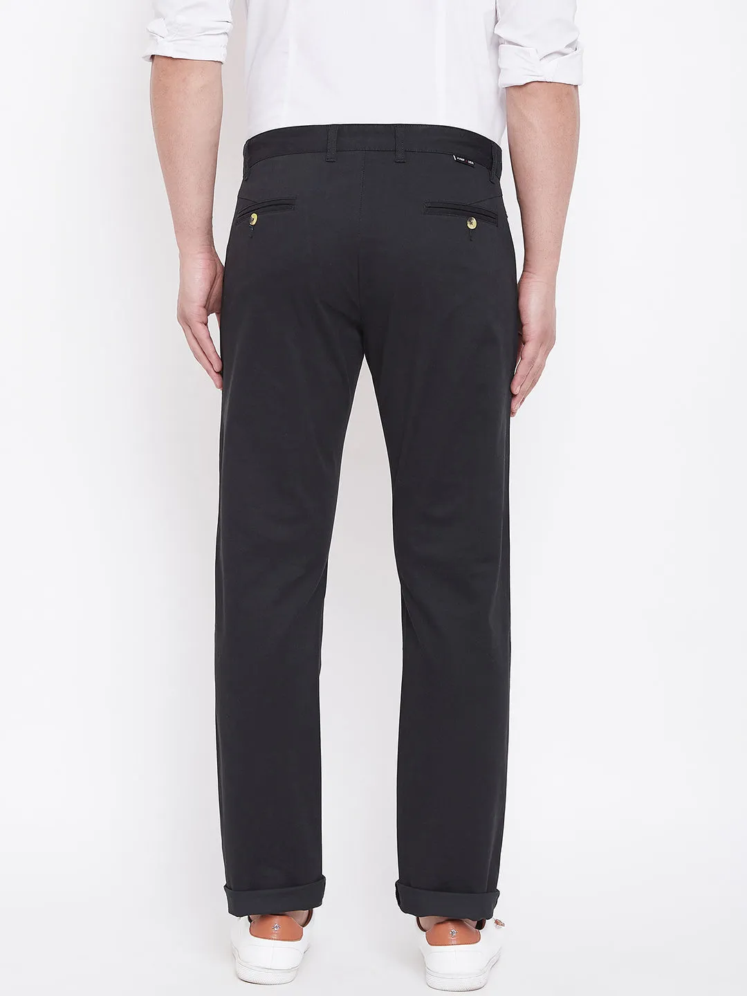 JUMP USA Men Black Casual Regular Fit Trousers