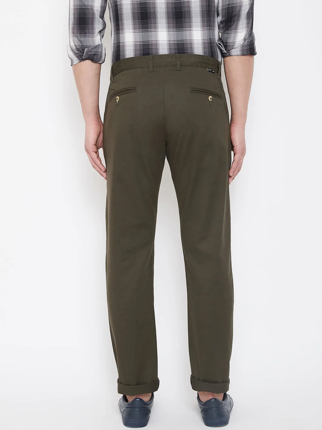 JUMP USA Men Olive Casual Regular Fit Trousers