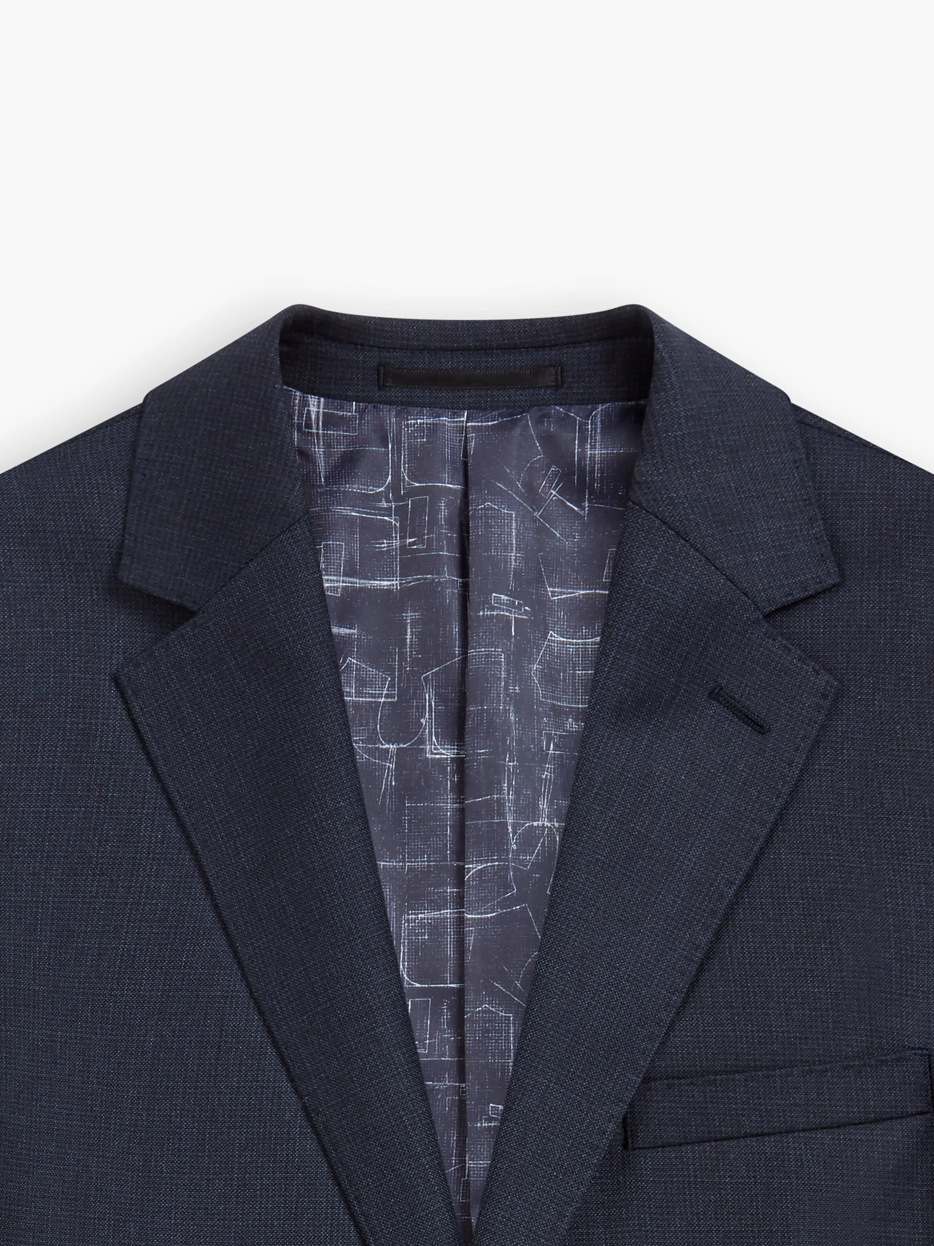 Kane Italian Luxury Slim Navy Puppytooth Suit Jacket