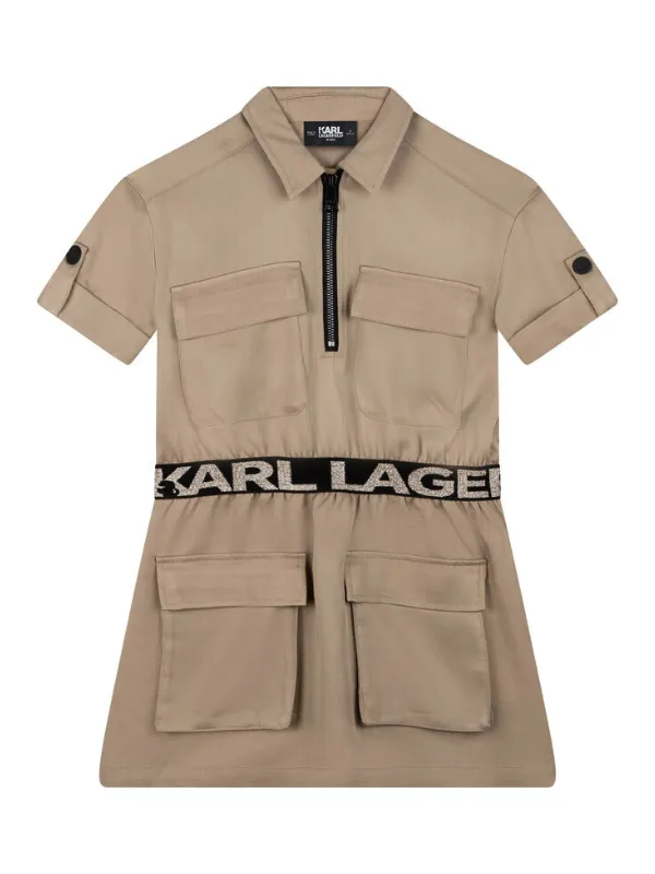 Karl Lagerfeld Dress Zip Khaki