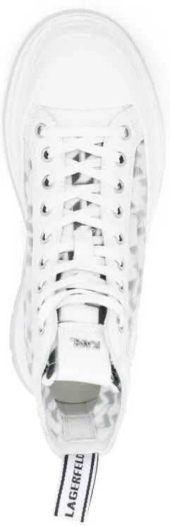 Karl Lagerfeld monogram-pattern leather sneakers White