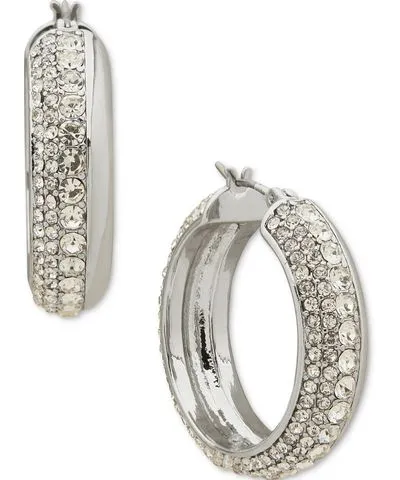 Karl Lagerfeld Paris Pave Small Hoop Earrings