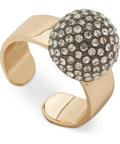 Karl Lagerfeld Paris Two-Tone Crystal Pave Disco Ball Statement Ring