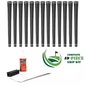 Karma Revolution - 13 piece Golf Grip Kit (with tape, solvent, vise clamp) - BLACK