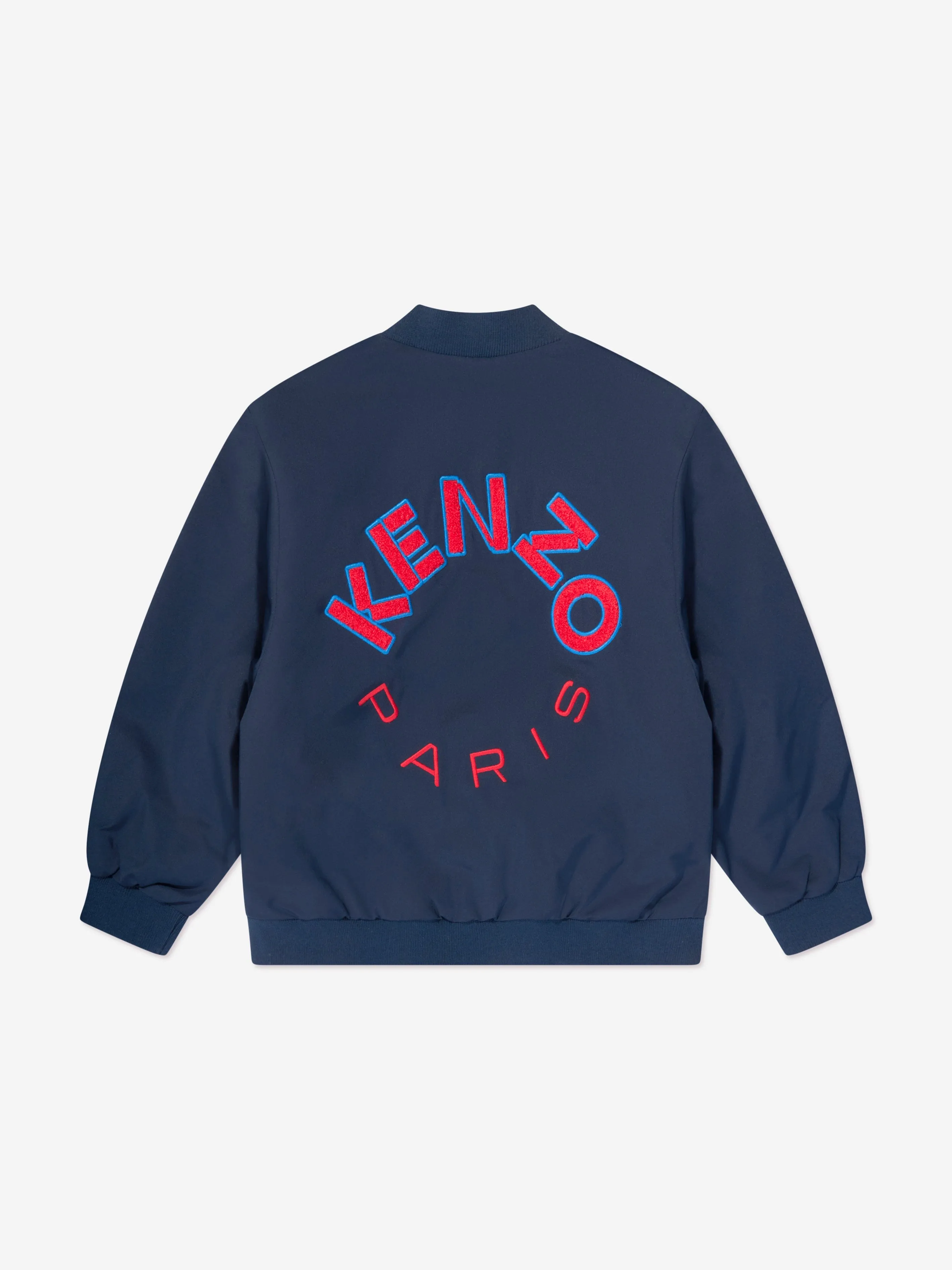 KENZO Kids Logo Zip Up Jacket in Navy