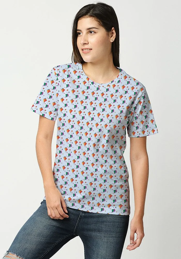 Kites All Over Printed Womens T-shirt