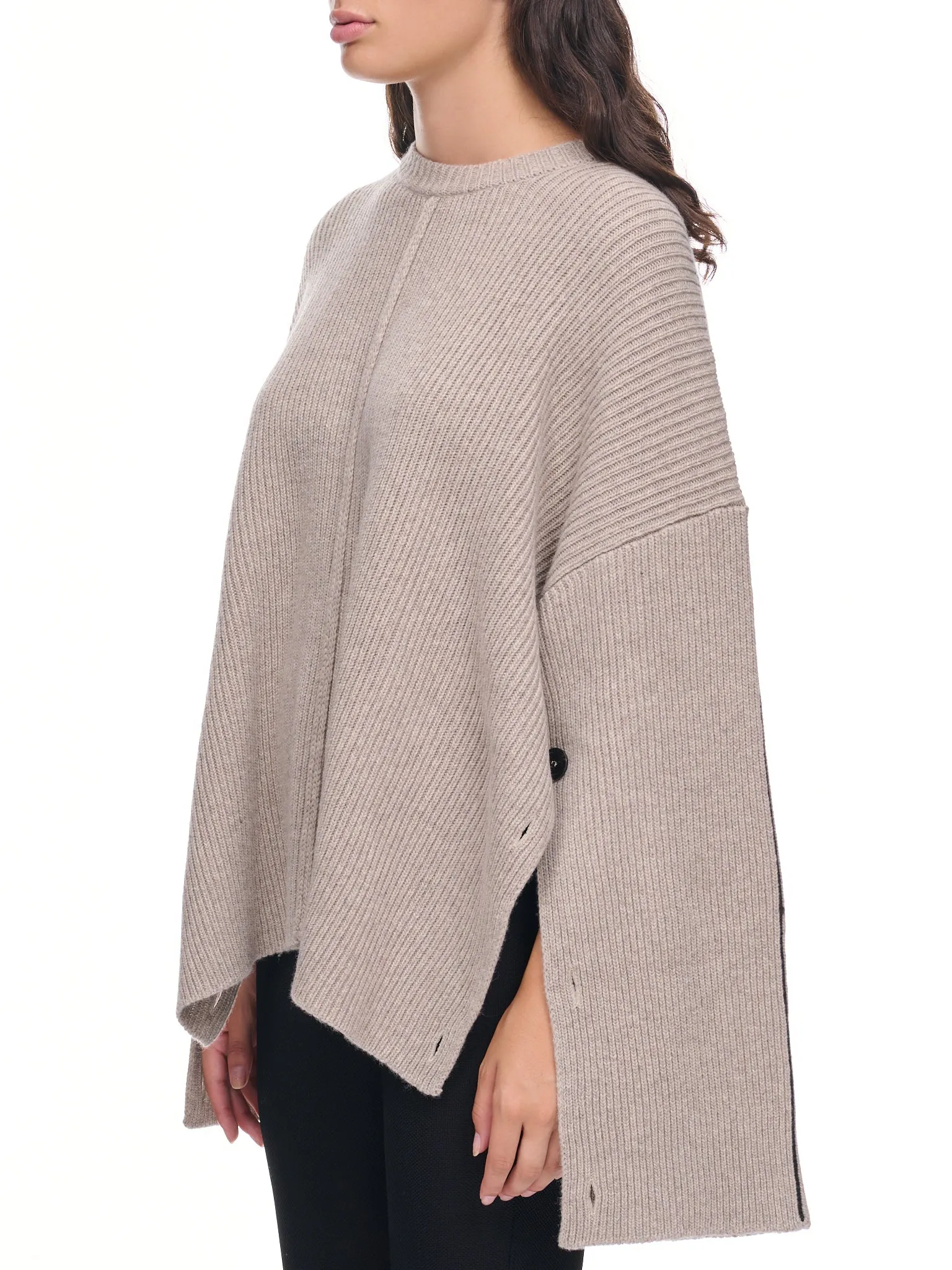 Knit Cape Sweater (PD-723-WOL-YWV004-SAND)