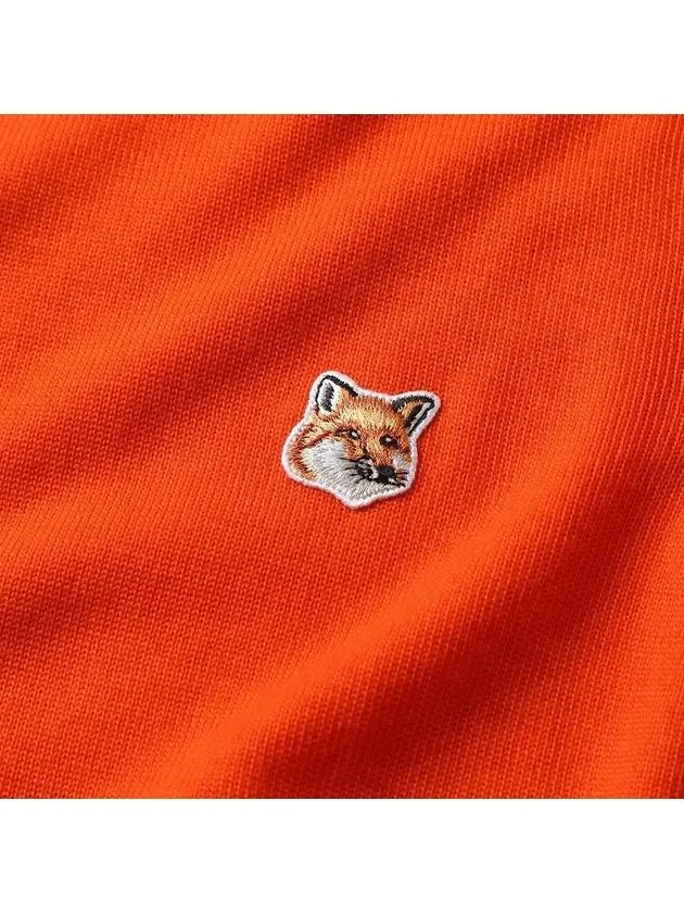 Knit Unisex Fox Head Patch Round Neck Sweater Orange HU00506KT1036