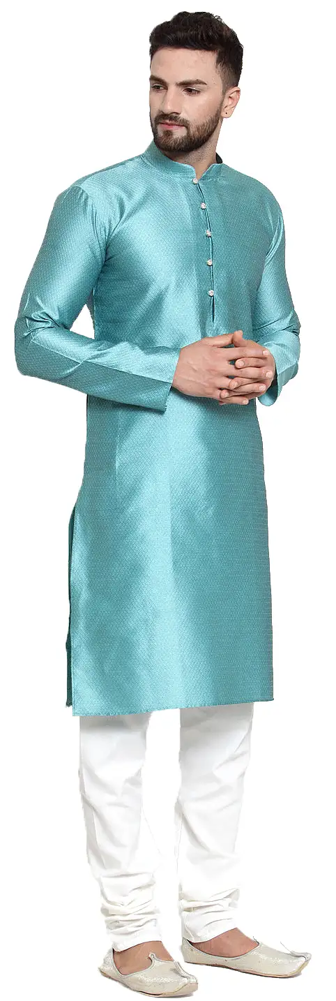 Kurta Pyjama Men Ethnic Wear Indian Clothes Party Wear (Sky Blue)