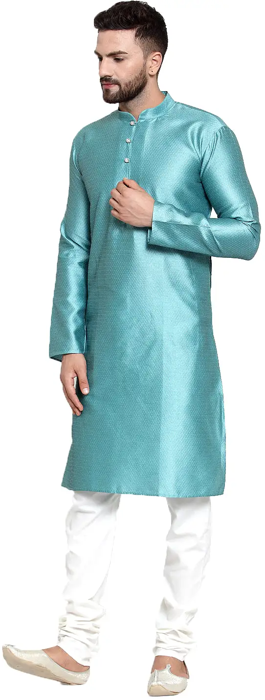 Kurta Pyjama Men Ethnic Wear Indian Clothes Party Wear (Sky Blue)