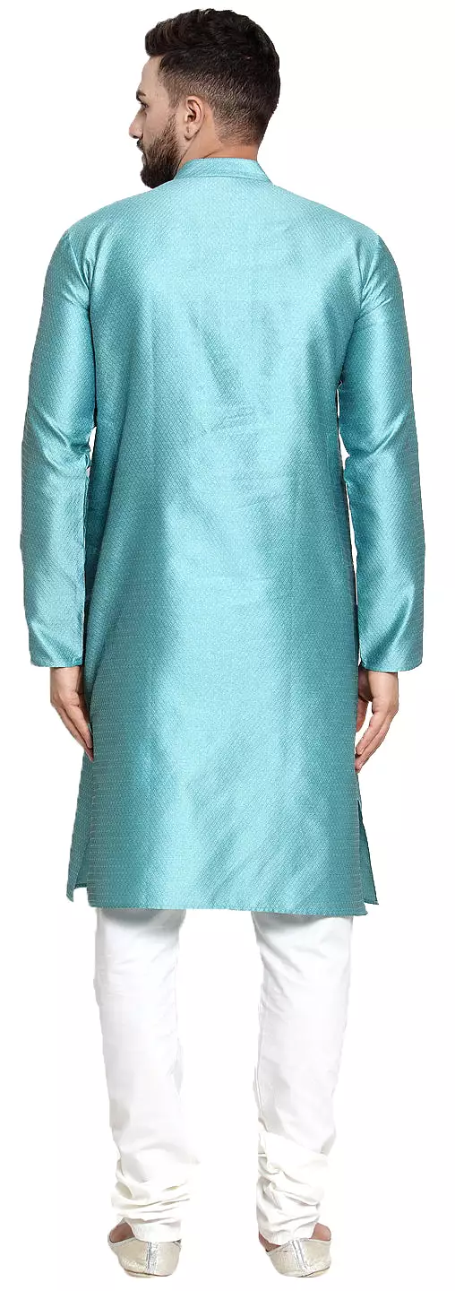 Kurta Pyjama Men Ethnic Wear Indian Clothes Party Wear (Sky Blue)