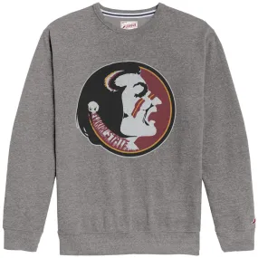 League Men's Vault Seminole Logo Tri-blend Crew Fleece - Fall Heather