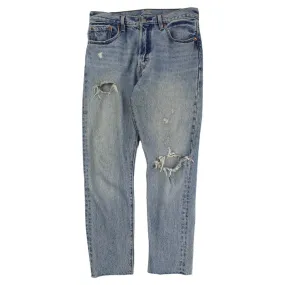 Levis 501 Blue Distressed Cut off Jeans