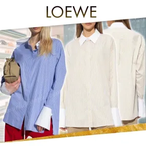 LOEWE  |Stripes Casual Style Long Sleeves Cotton Party Style