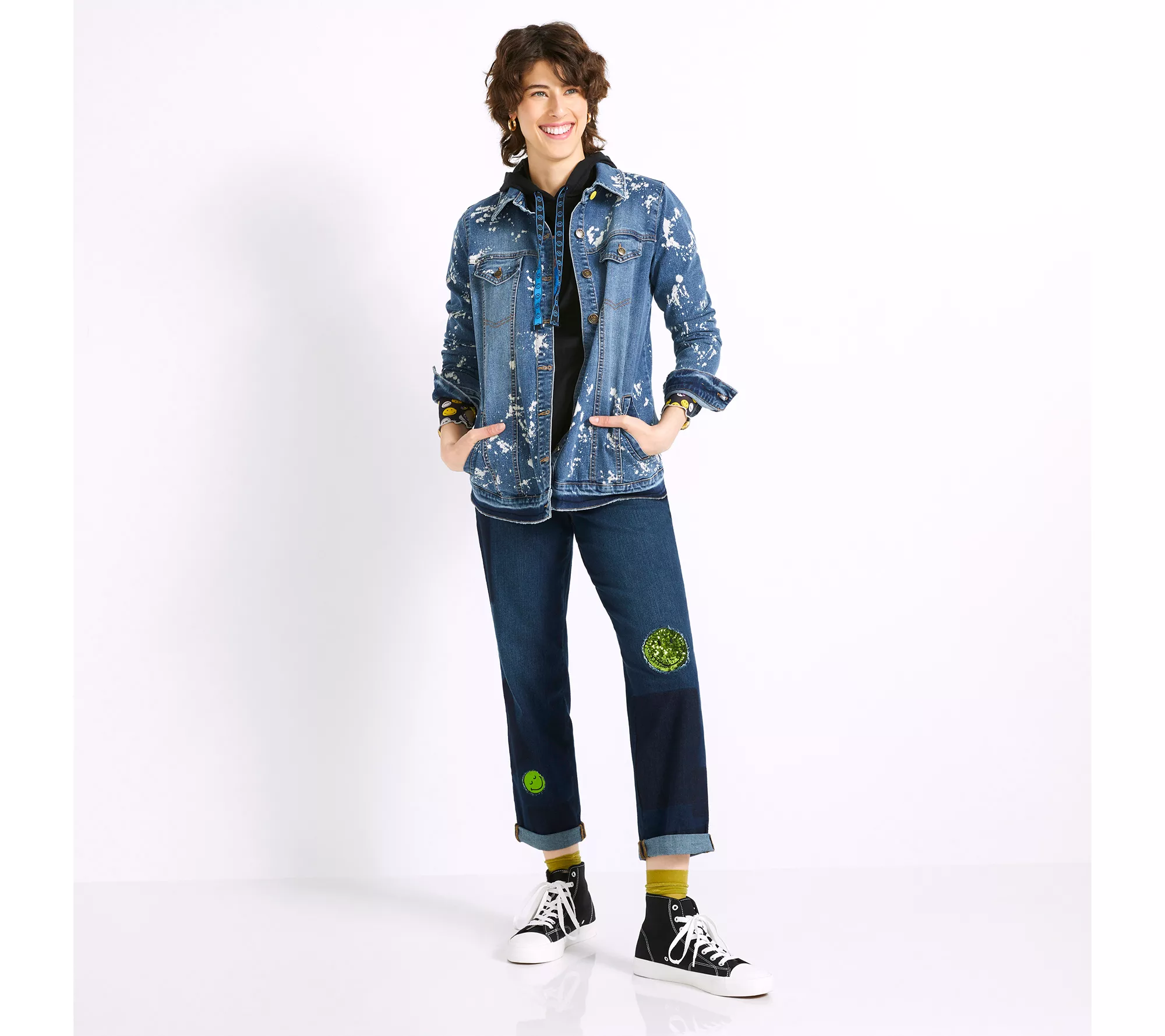 LOGO by Lori Goldstein x Smiley World Special Edition Regular Jeans