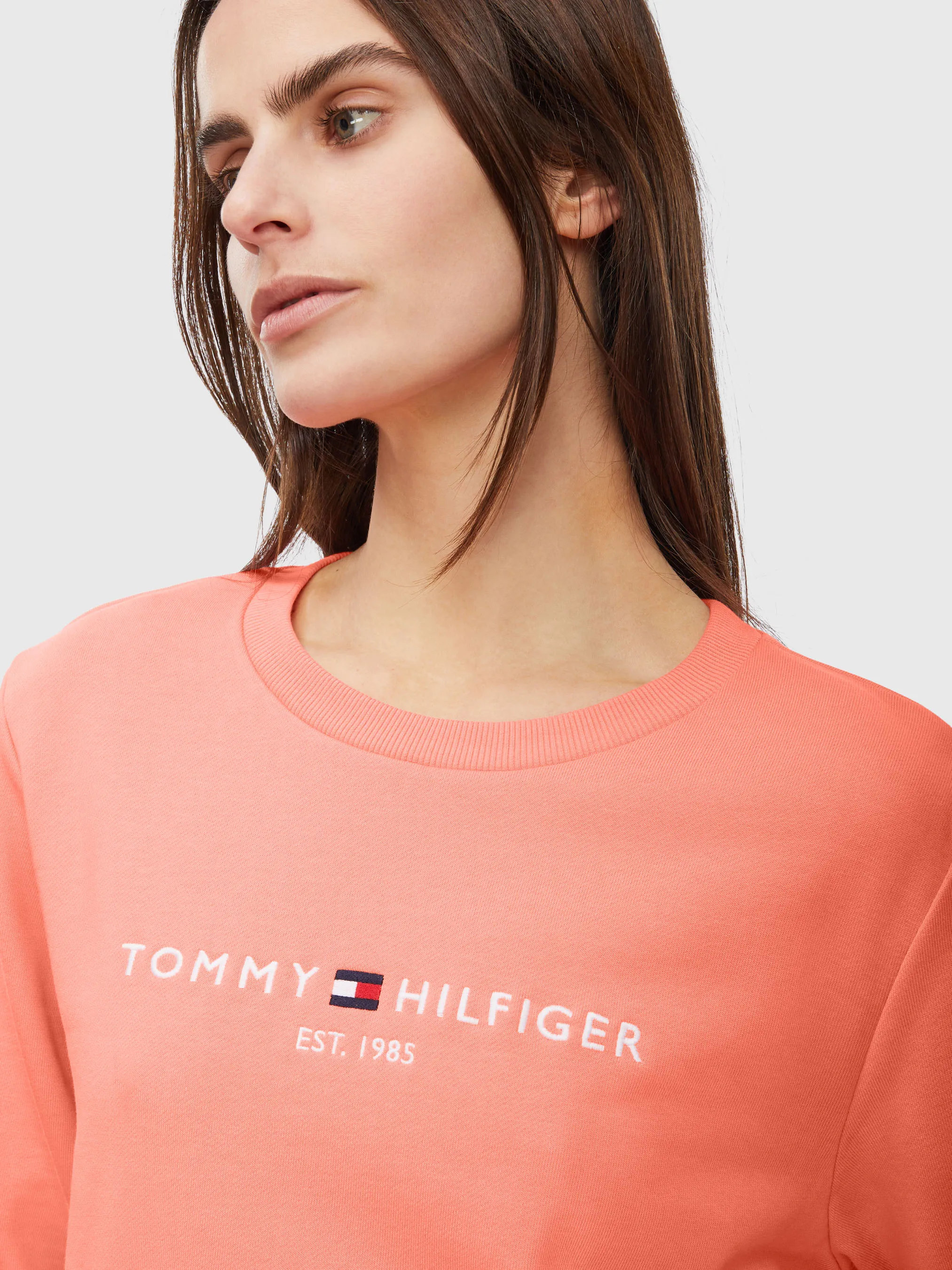 Logo Cotton Crew Neck Sweatshirt | Sweatshirts & Hoodies |   Tommy Hilfiger