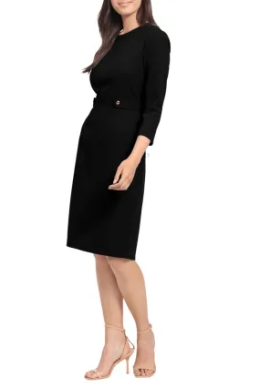 London Times T6566M - Button Waist Sheath Dress