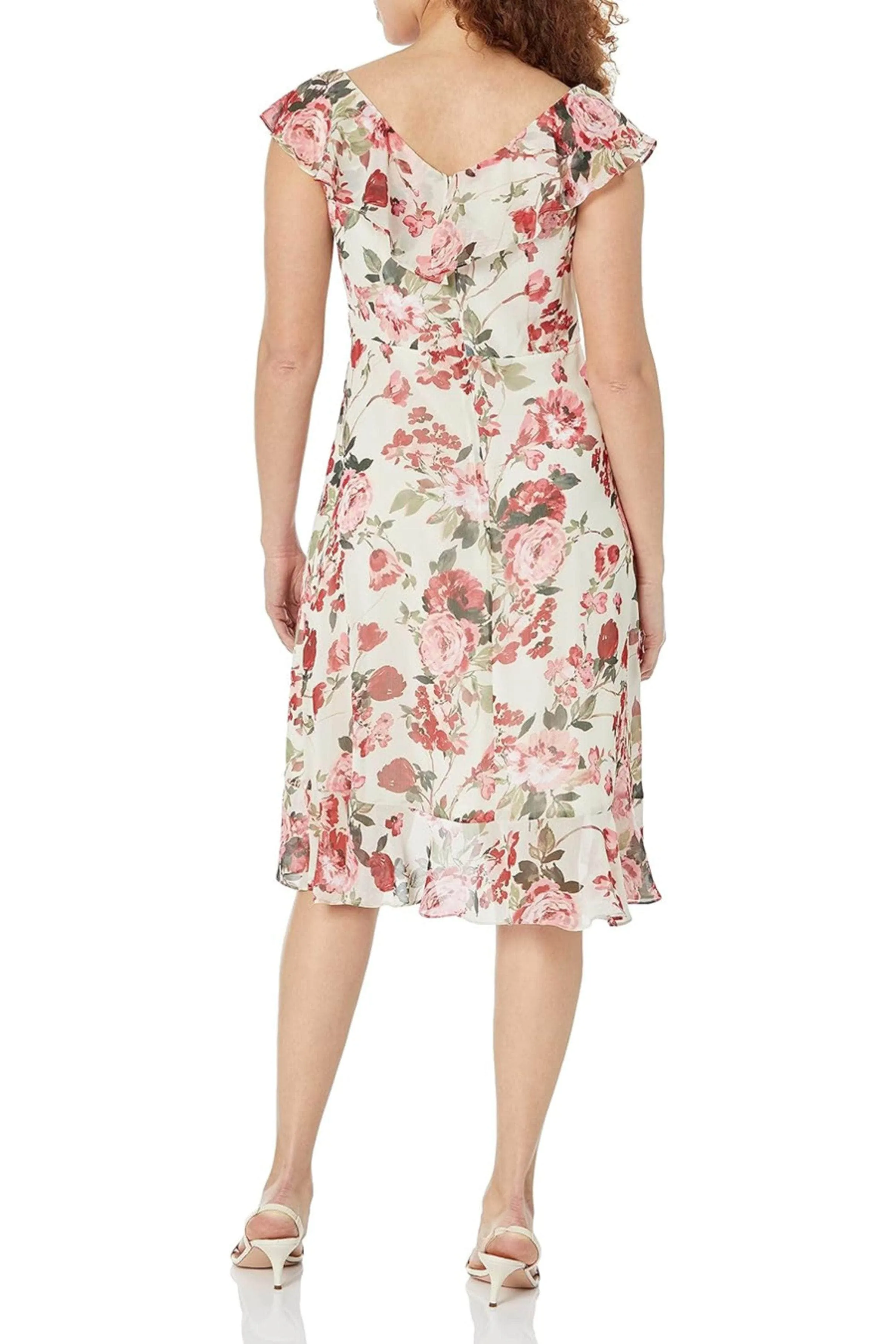 London Times T6739M - V-Neck Floral Dress