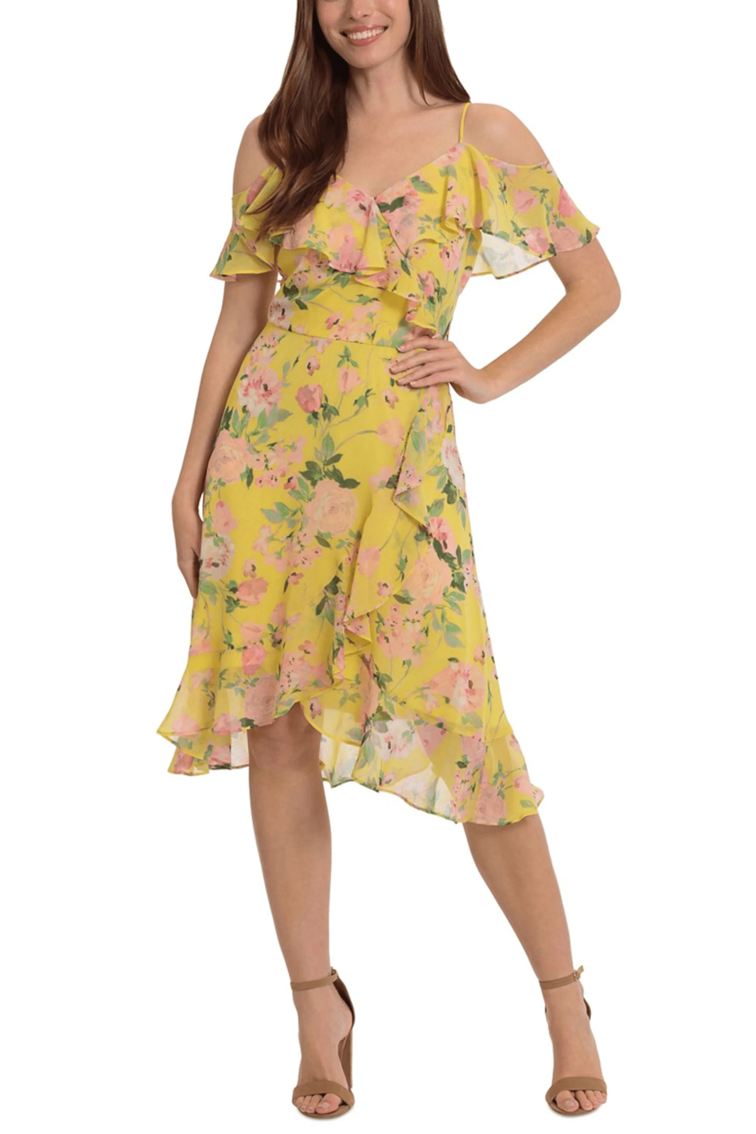 London Times T6748M - Floral Printed A-Line Dress