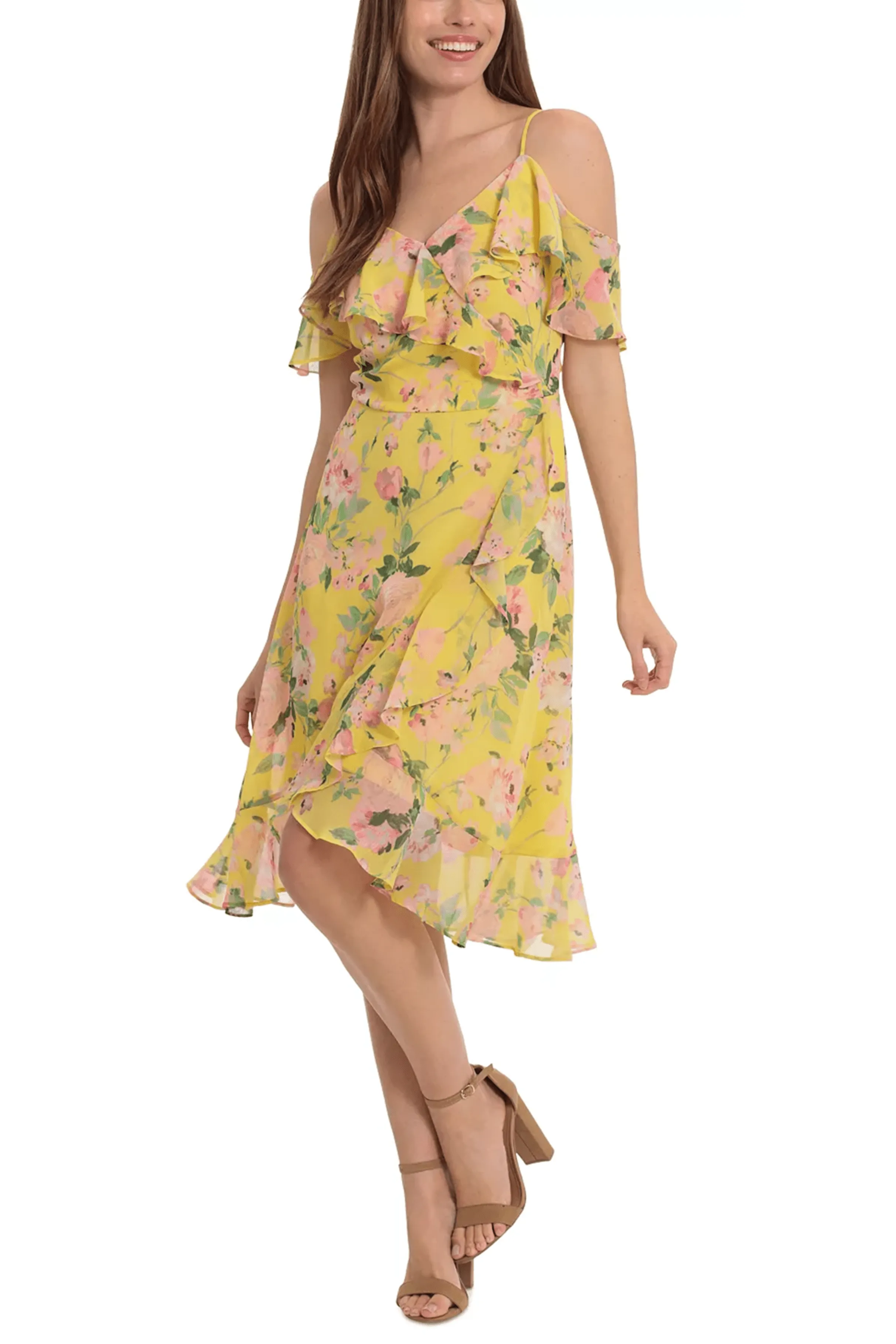 London Times T6748M - Floral Printed A-Line Dress