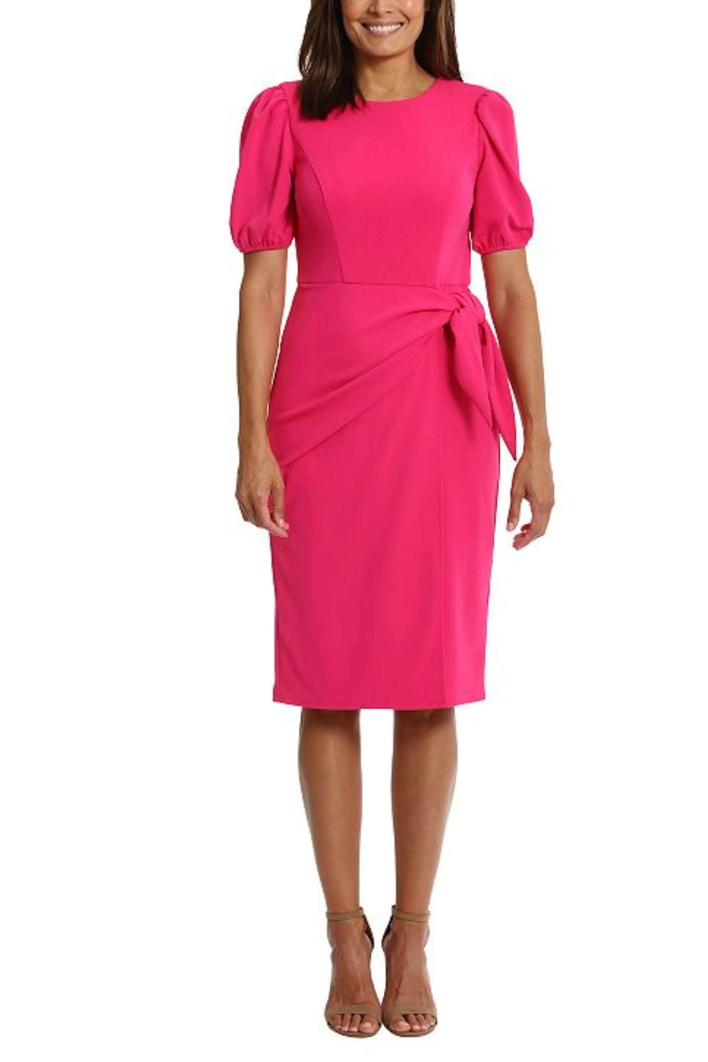 London Times T6848M - Drape Over Sheath Dress