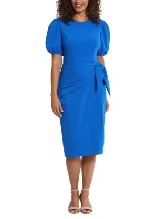 London Times T6848M - Drape Over Sheath Dress