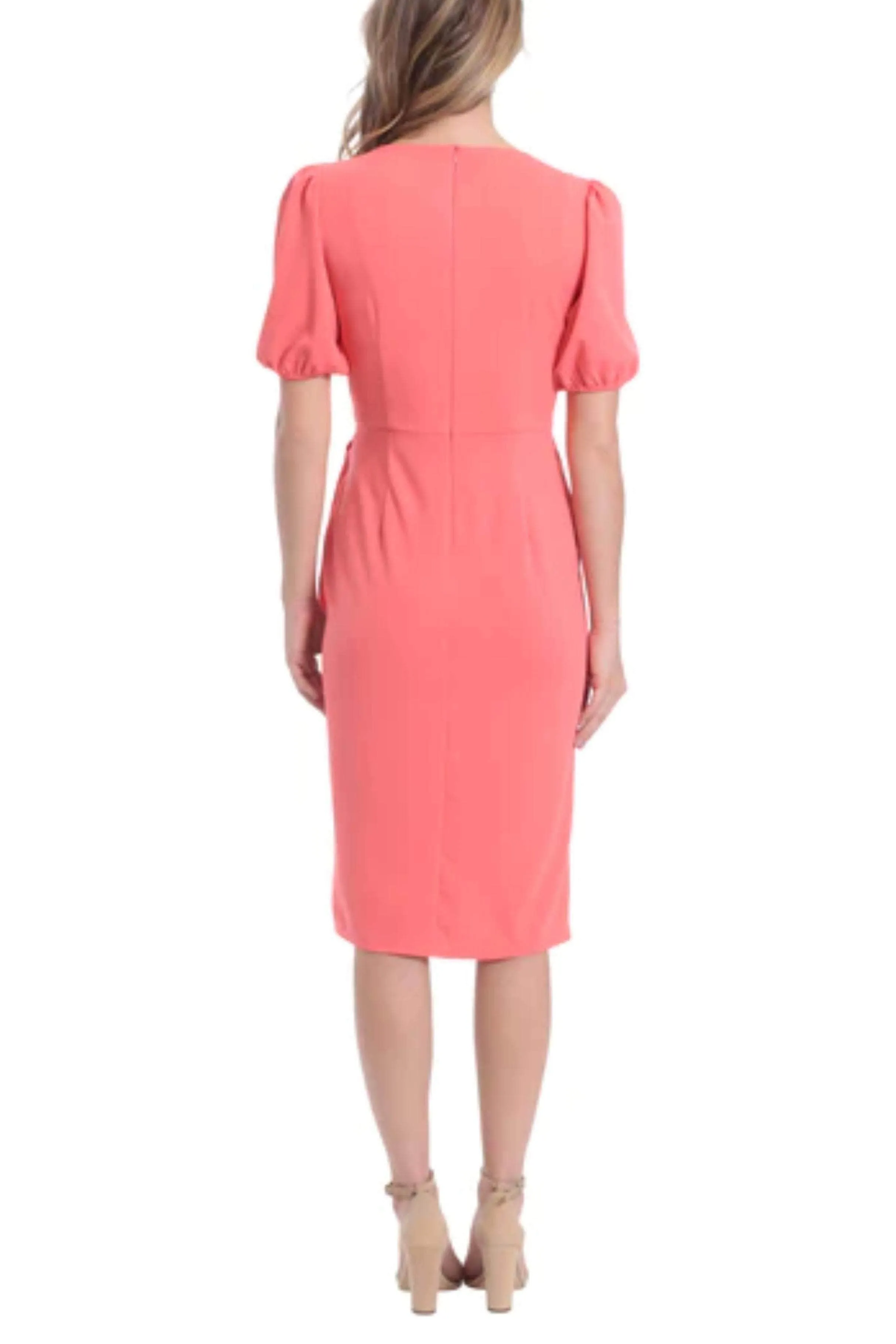 London Times T6848M - Drape Over Sheath Dress