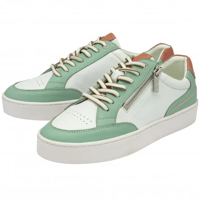 Lotus  Womens Sierra White/Green Multi Lace-Up Trainers ULS479 WN