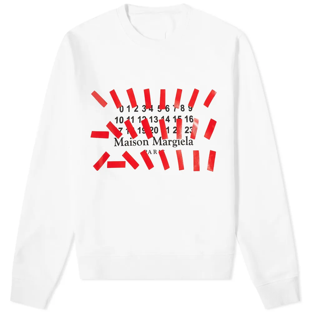 Maison Margiela Tape Logo SweatOff White, Black & Red