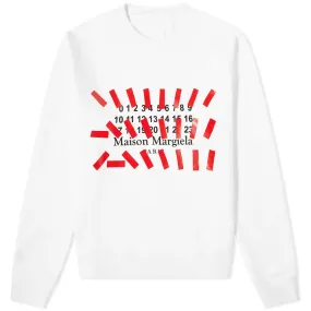 Maison Margiela Tape Logo SweatOff White, Black & Red